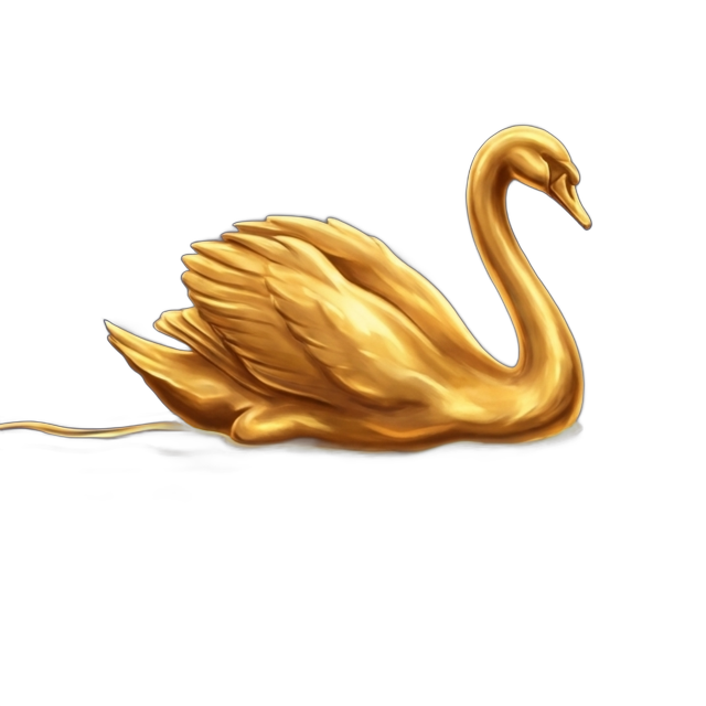 Swan, glide sigil in liquid gold